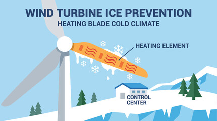 Wind Turbine Ice Prevention Heating Blade Cold Climate © Bima