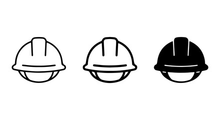 Fototapeta premium Construction Hard Hat Icons, Safety Helmet Vector Set, Industrial Head Protection Symbols