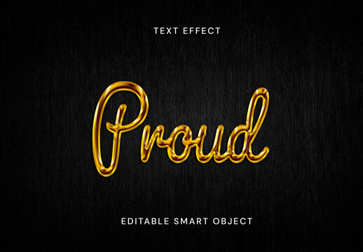 Gold Liquid Text Effect PSD