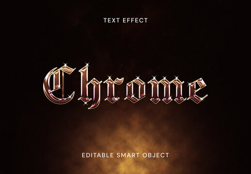Gothic Chrome Text Effect Template