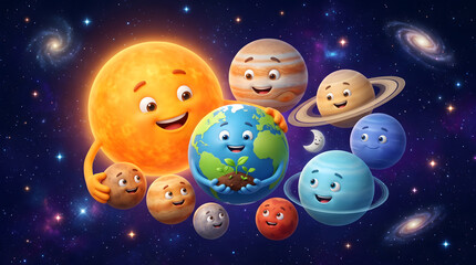 Fototapeta premium All planet in solar system is coming together to celebrate World Nature Conservation Day