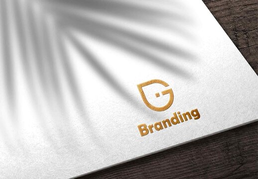 Logo Mockup with Palm Leaf Shadow