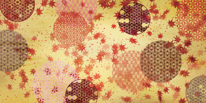 Elegant Golden Background Featuring Falling Autumn Maple Leaves