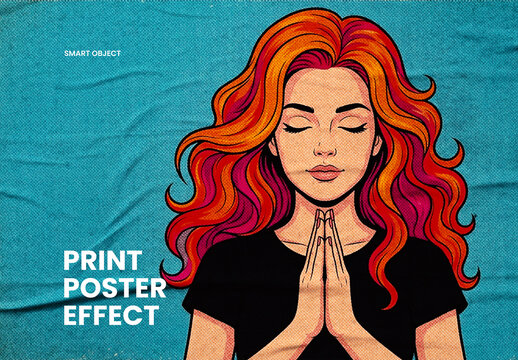 Retro Comic Print Poster Photo Effect