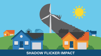 Wind Turbine Shadow Flicker Impact Residential Area © Bima