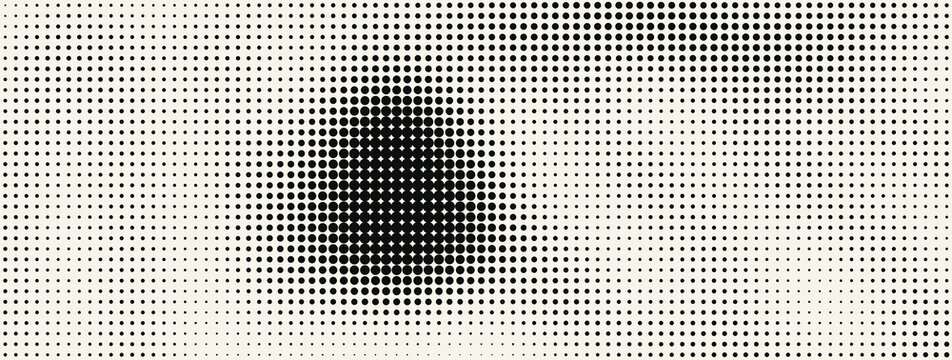 Abstract halftone splash graphic with dense dot cluster illustration