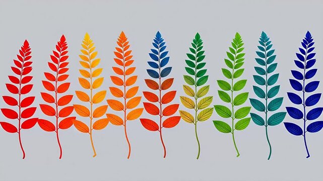 Digital vintage watercolor leaves  illustration abstract background
