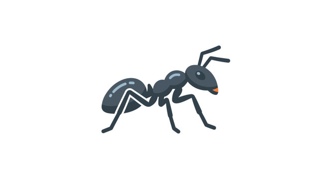 Minimalist Black Ant Icon On A White Background