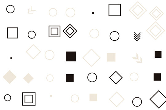 Abstract background pattern featuring various geometric shapes including circles squares and diamonds in minimalist style