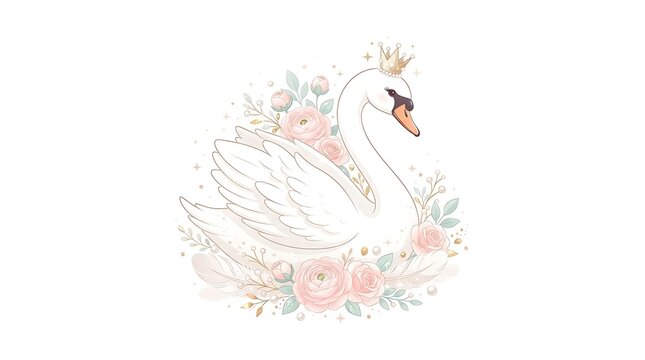 white swan on the water, birthday theme, wedding theme, baby shower theme 