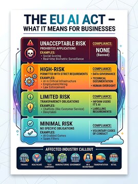 Infographic showing artificial intelligence regulation and risk levels