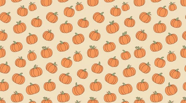 Cute Pumpkin Seamless Pattern