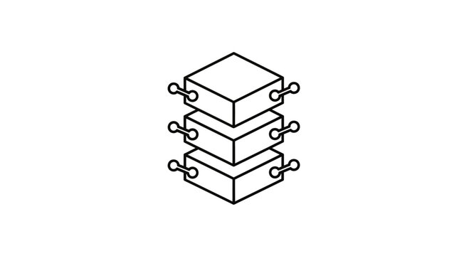 Stacked isometric server or database storage icons.