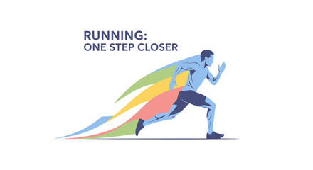 Fototapeta premium Runner Mid-Stride with Colorful Motion Trails