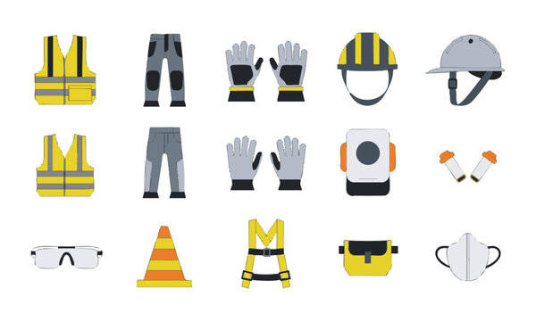 Construction Workwear Illustration Set.