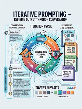 Iterative prompting cycle for refining artificial intelligence output