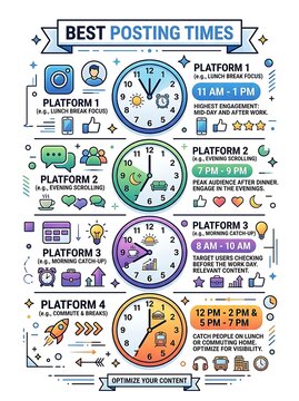 Social media marketing guide for optimal platform posting times
