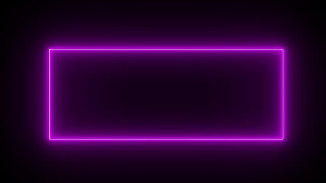 Glowing purple neon rectangular frame border with pulsing light effect