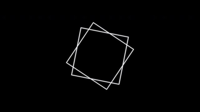 Counter Rotating Star Line Frame Loop, White Alpha 4K
