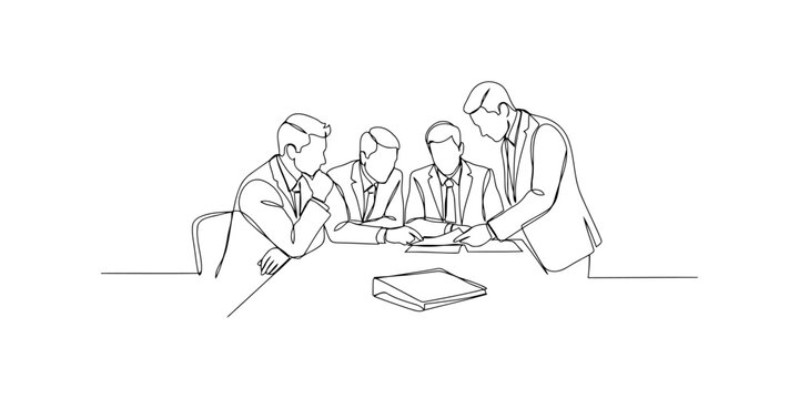 Group of business people having a meeting and working on a project together