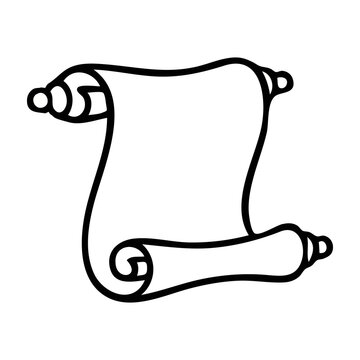 Rolled paper scroll illustration displays a detailed cylindrical structure perfect for invitations or formal certificates.