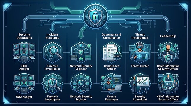Organizational structure of professional cybersecurity roles