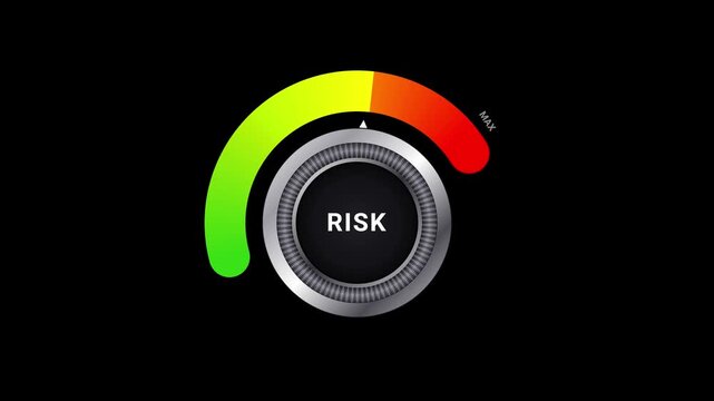 High-risk and maximum-risk concept animation 4k with node business investment risk background. Business risk and loss concept
