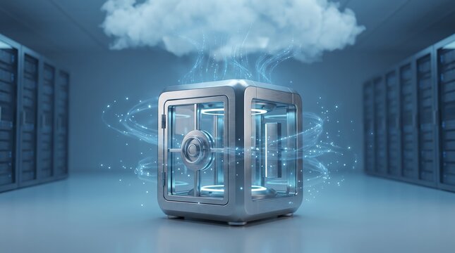 Secure Cloud Data Storage and Cyber Security Concept Vault