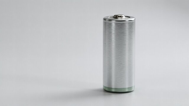 Single used alkaline battery isolated on clean white background for energy concept