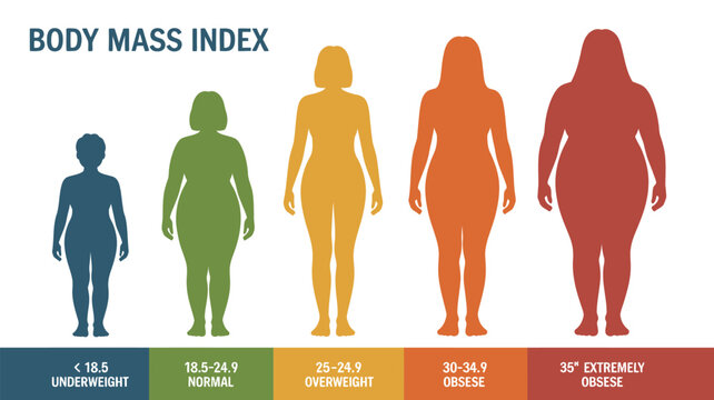 Body mass index chart showing weight classification illustration