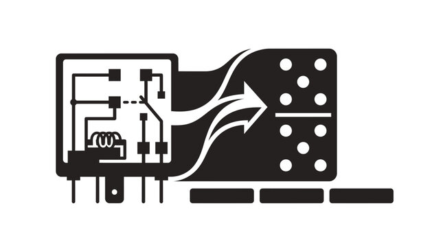 Electronic Relay Switch Converting to Domino Effect Concept