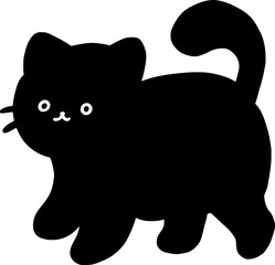 Cute Black Cat Silhouette Illustration © Lembayungvibe