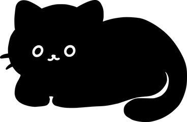 Cute Black Cat Silhouette Illustration © Lembayungvibe