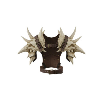 Fantasy Warrior Chest Armor with Bone Spike Pauldrons
