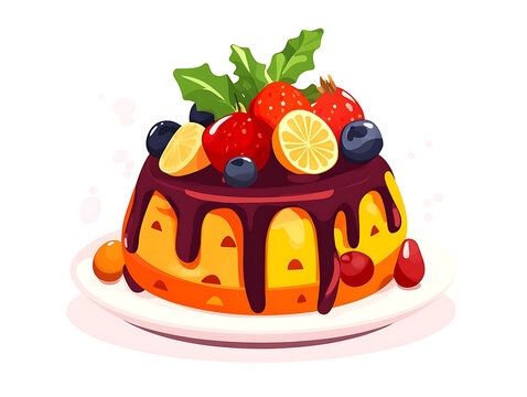 Fresh baked bread illustration in cartoon style