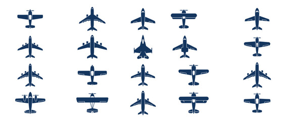 Set of Diverse Aircraft Silhouettes © Arif