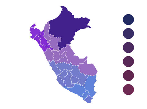 Peru Administrative Map with Departments and Color Legend Infographic