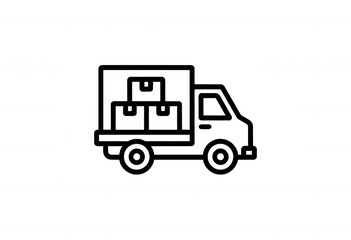 Fototapeta premium Delivery Truck Outline Transparent Background