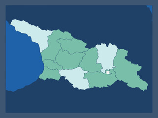 Fototapeta premium Flat Design Administrative Map of Georgia with Regional Divisions
