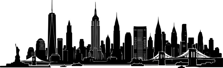 Obraz premium New York City skyline vector illustration