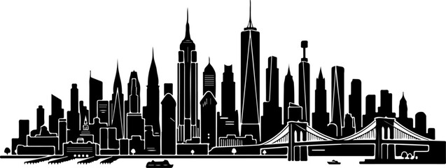 Obraz premium New York City skyline vector illustration