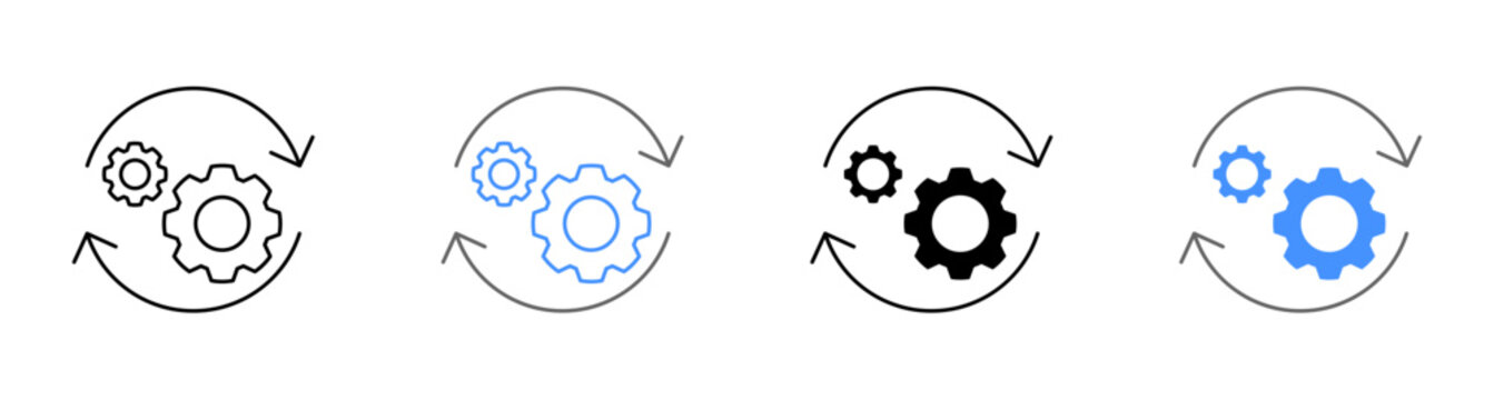 Agile Cycle Development and Repeat Improvement Icon Set Vector Illustration