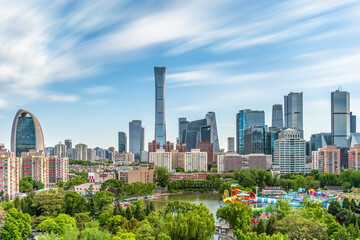 Obraz premium Landscape of skyscraper complex in Beijing, China