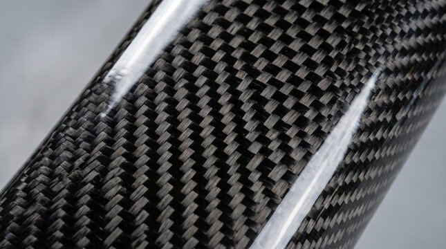 High tech carbon fiber composite weave pattern texture closeup