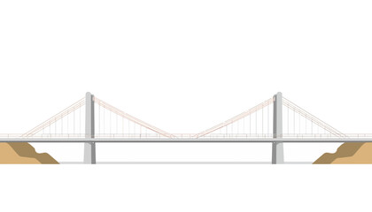 Fototapeta premium Modern Cable Stayed Bridge Illustration for Urban Infrastructure and Transportation Design
