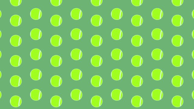Seamless Loop Green Tennis Ball Pattern Animation Background