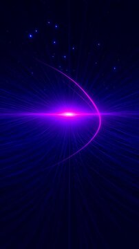 Abstract purple light energy waves pulsing through dark blue digital space, science fiction background for futuristic tech presentation