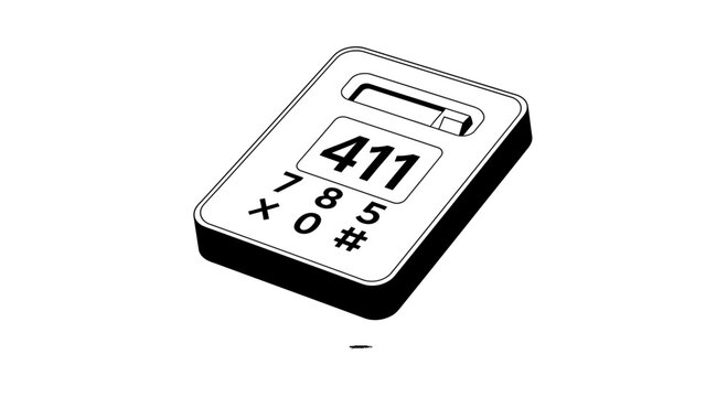 Retro 411 Information Phone, Vintage Calculator, Old Technology