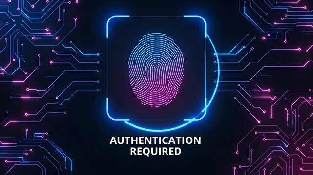 Fingerprint authentication on digital circuit background