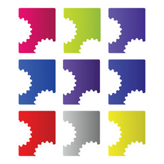 Fototapeta premium Colorful Puzzle Piece Shapes Collection for Business Infographic and Teamwork Concept